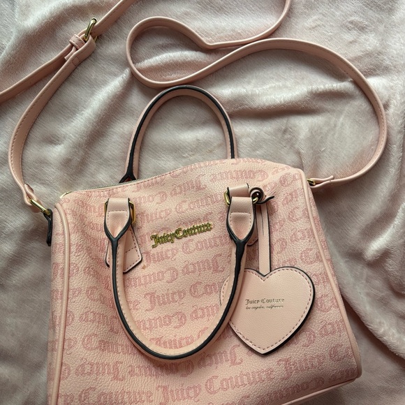 Juicy Couture Handbags - Juicy Couture Pink Satchel with Gold Hardware and Heart Details